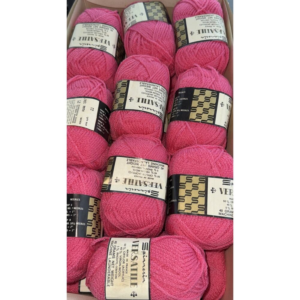 Spinnerin Versatile Made In France Lot of 21 Skeins 40 Grams Rose 1847 NEW